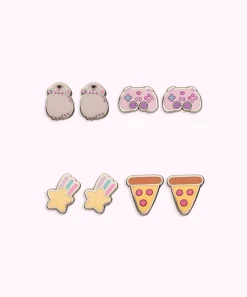 Pusheen Jewelry|Gaming>Gaming 4-Pack Stud Earrings Set