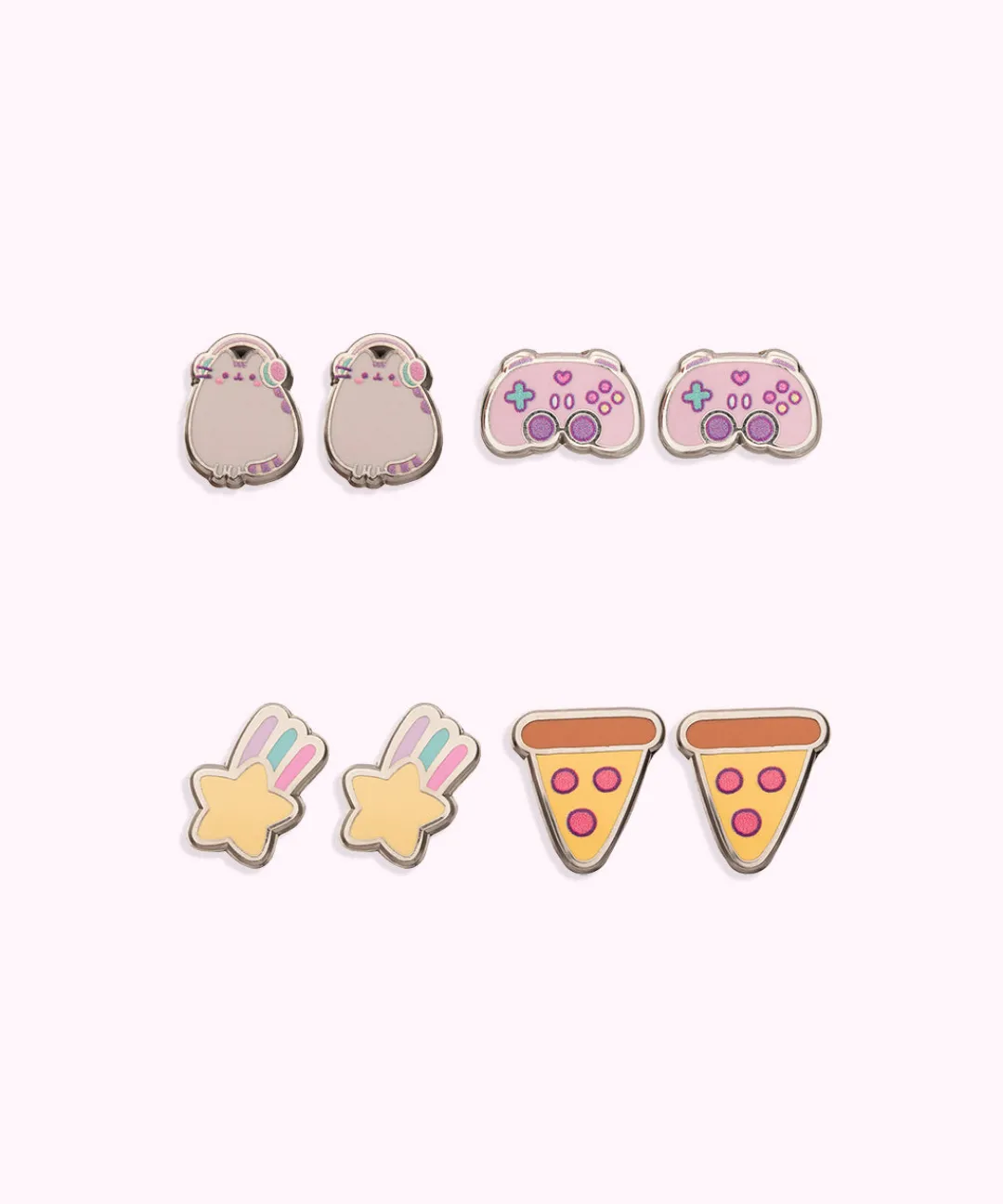 Pusheen Jewelry|Gaming>Gaming 4-Pack Stud Earrings Set