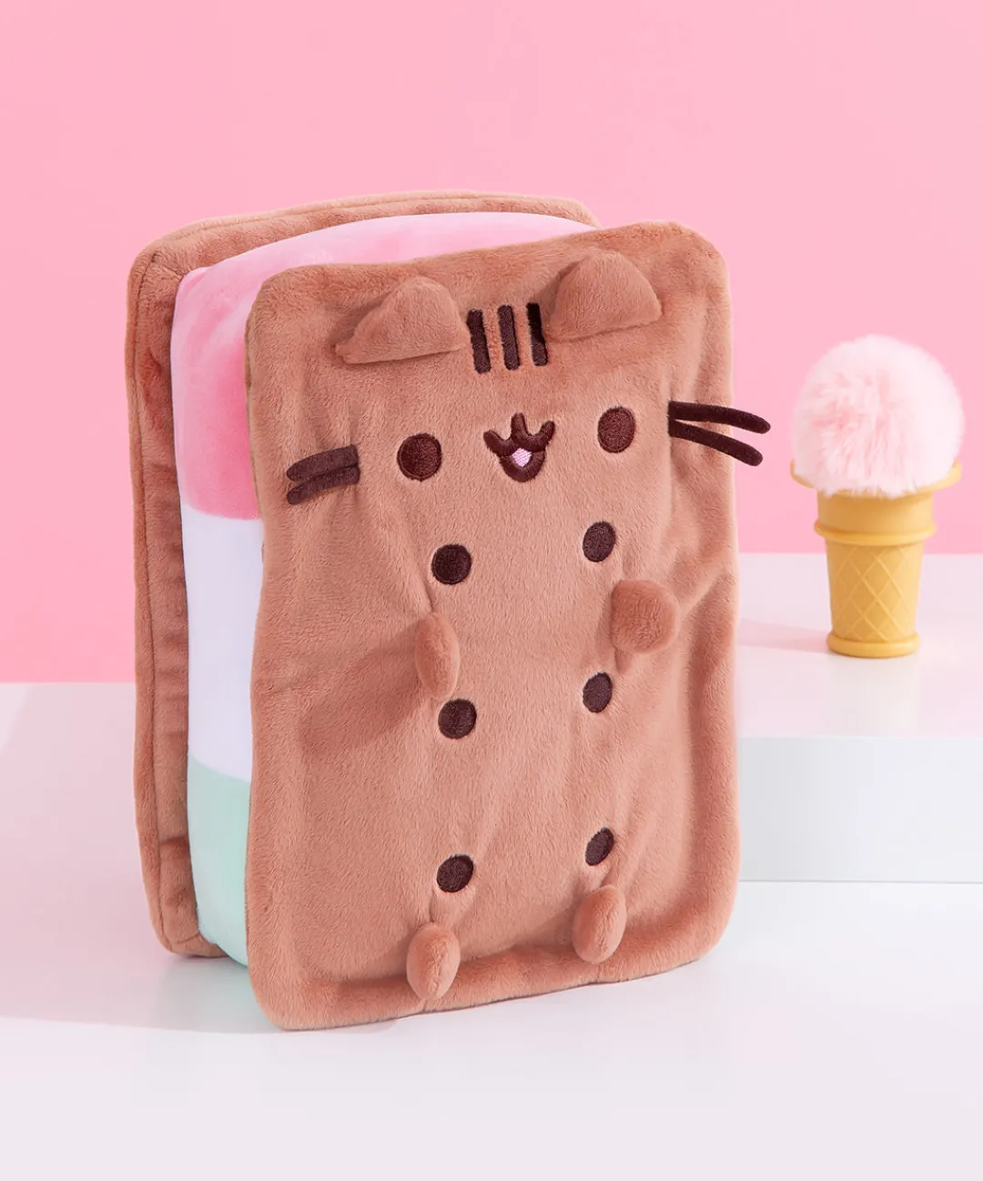 Pusheen Plush & Squisheens|Ice Cream>Neapolitan Ice Cream Sandwich Squisheen Plush