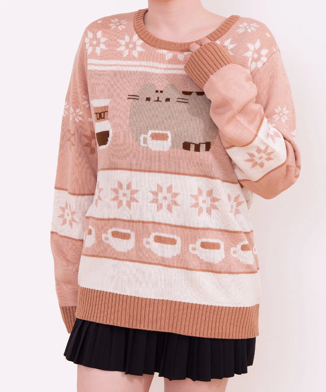 Pusheen Guys & Unisex|Hoodies & Sweaters>Coffee Break Unisex Knit Sweater