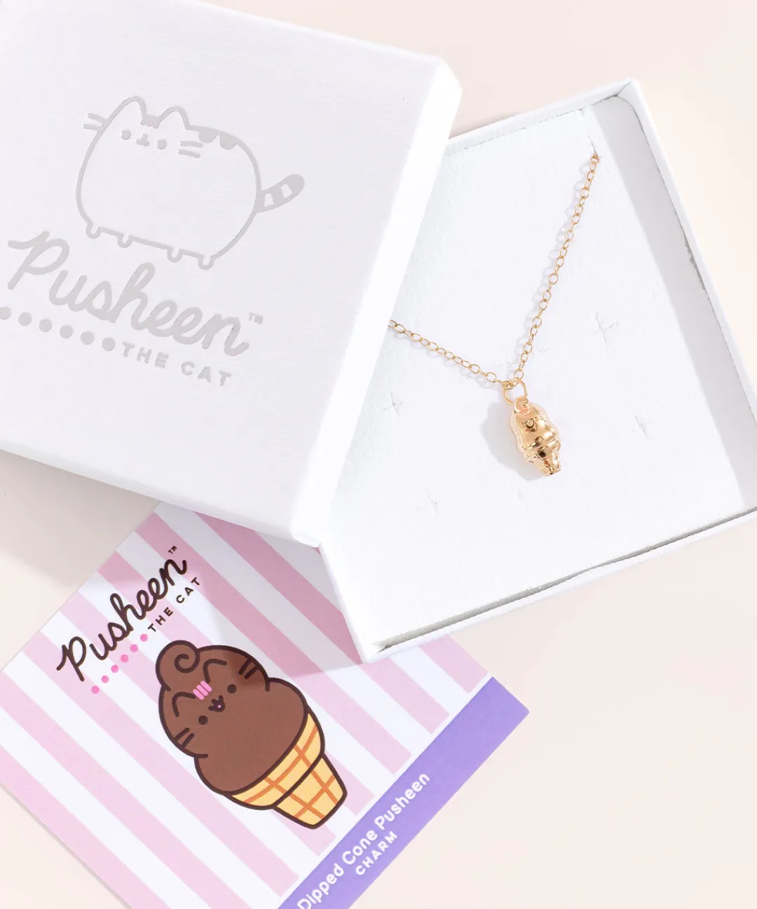 Pusheen Jewelry|Ice Cream>Dipped Cone Charm Necklace