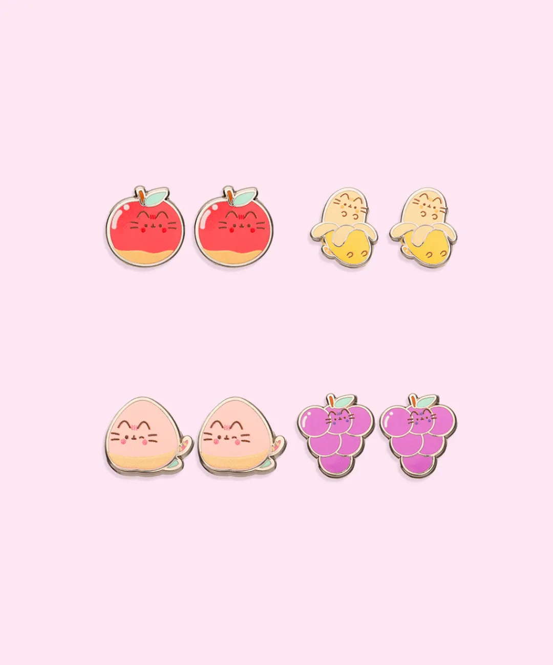 Pusheen Jewelry|Fruits>Fruits 4-Pack Stud Earrings Set