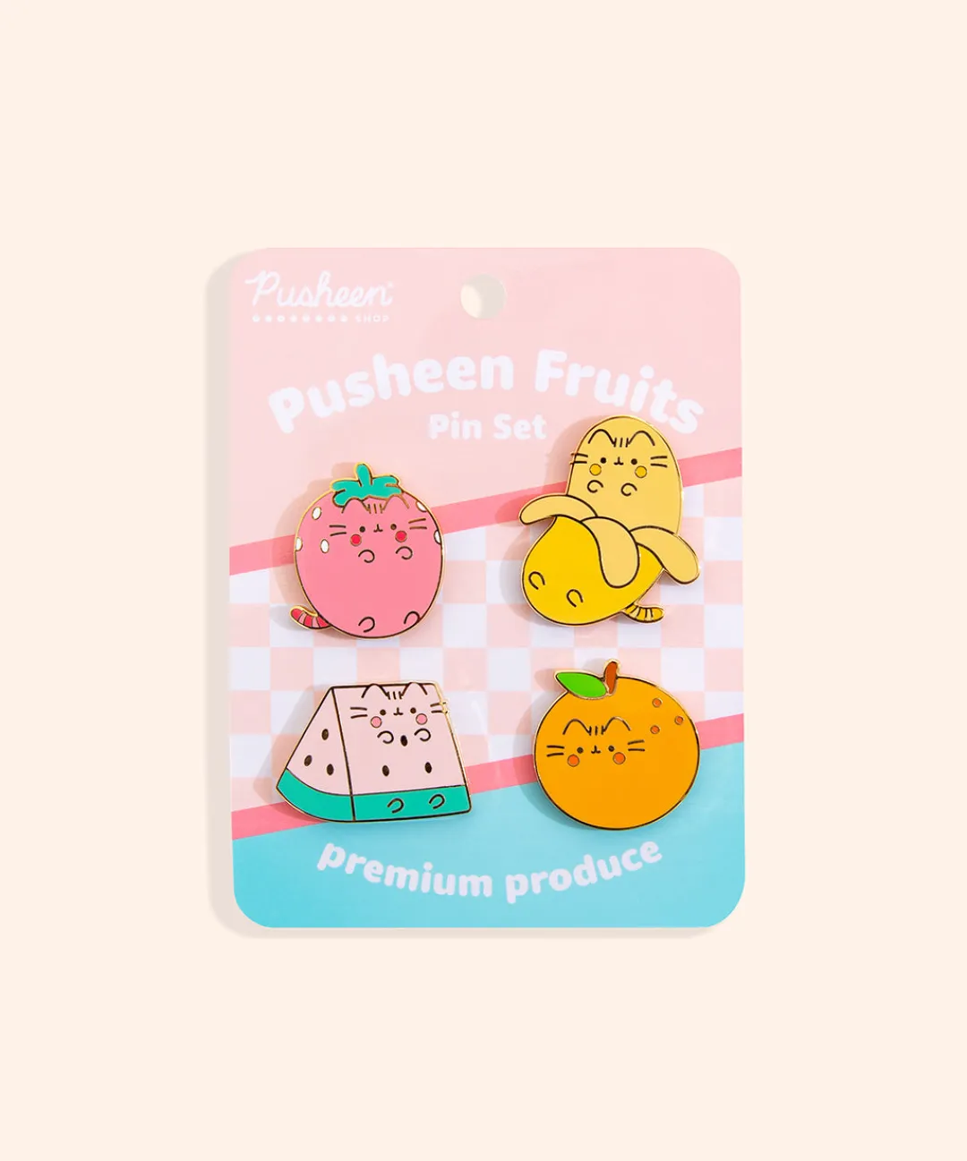 Pusheen Pins & Keychains|Fruits>Fruits Pin Set
