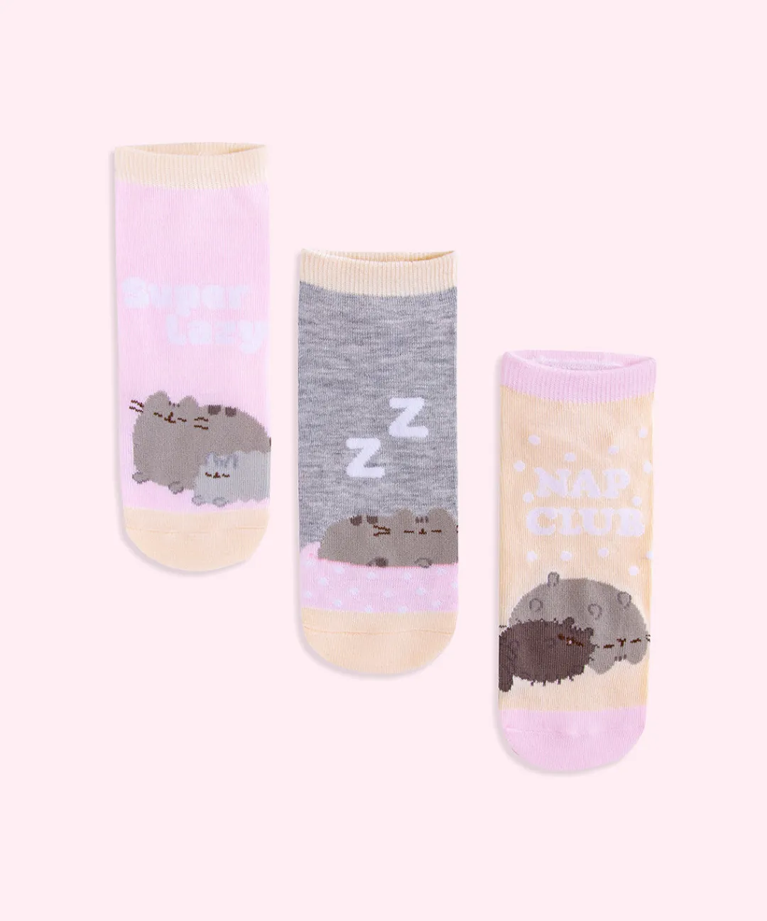 Pusheen Socks & Slippers|Lounge & Sleep>Nap Club 3-Pack Ankle Socks
