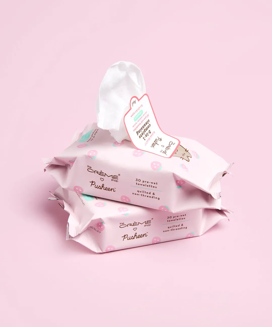 Pusheen Beauty & Skincare|Bed & Bath>The Crème Shop x Cleansing Towelettes - 2-pack