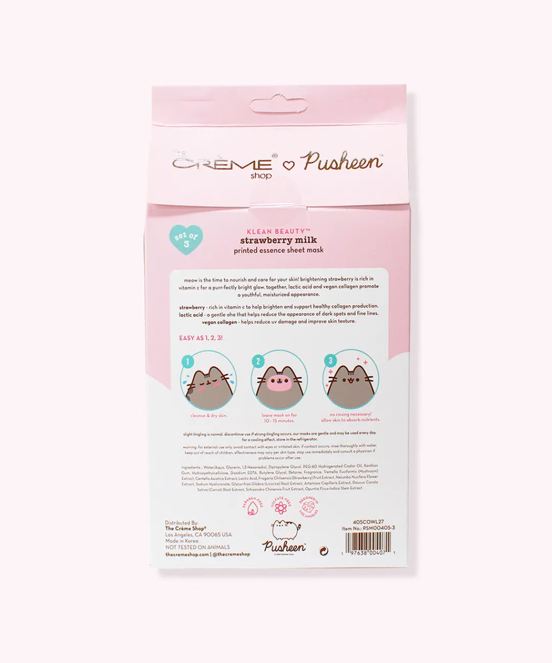 Pusheen Bed & Bath|Beauty & Skincare>The Crème Shop x Sheet Masks - 3-pack